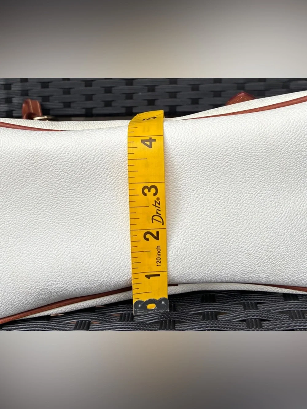 Dooney & Bourke white Shoulder Bag and Brown Leather,Vintage Dooney & Bourke Bag - Picture 6 of 16